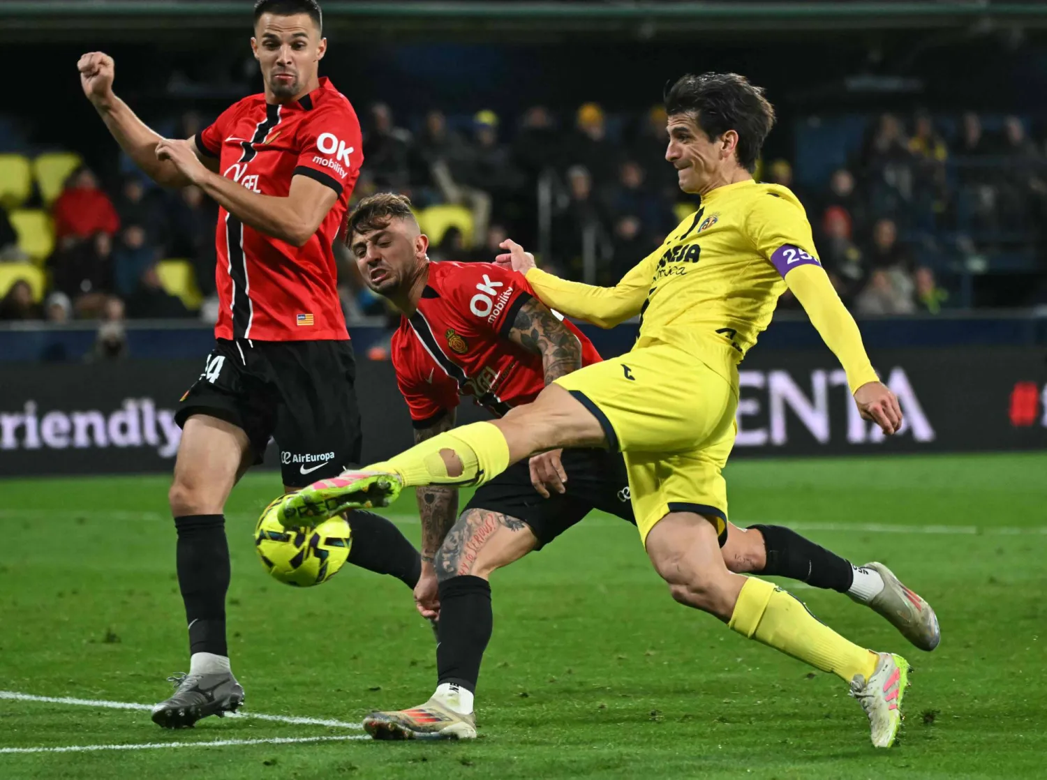 من مباراة فياريال وريال مايوركا (أ.ف.ب)