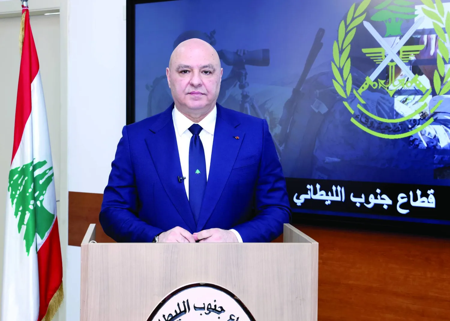 الرئيس اللبناني جوزيف عون يعلن مبادرته للحل مع إسرائيل من ثكنة للجيش في الجنوب مساء الجمعة (الرئاسة اللبنانية)