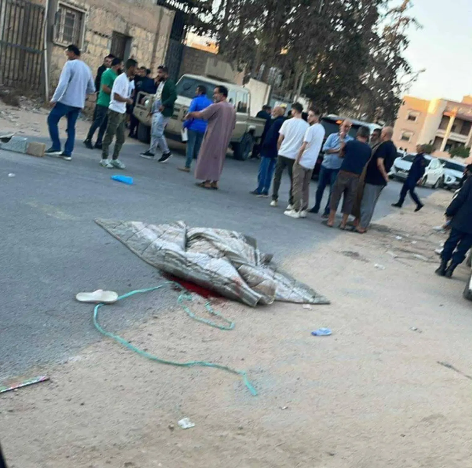 صورة متداولة لجثمان خنساء بعد اغتيالها بطرابلس (متداولة)