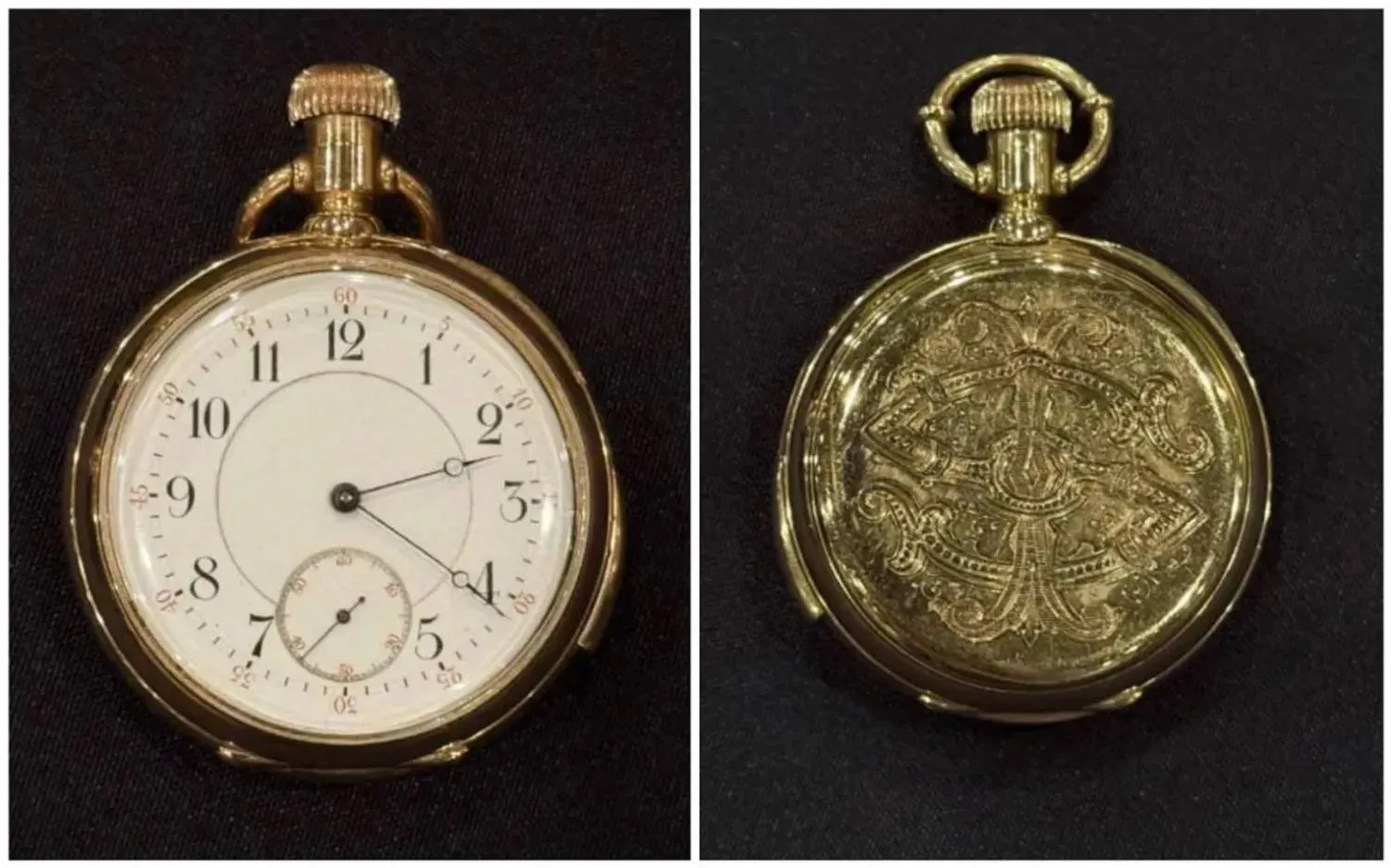 The pocket watch stopped at the moment the Titanic disappeared beneath the waves (Henry Aldridge and Son Auctioneers) 