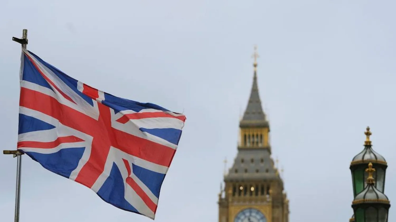 A Union flag flies near Big Ben in London, Friday, Jan. 31, 2025, on the 5th anniversary after the UK officially left the European Union. (AP) 
