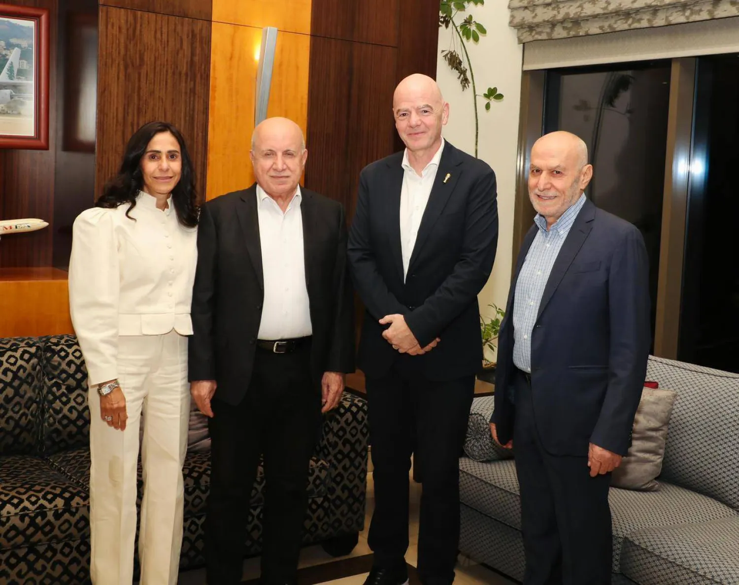 رئيس الاتحاد الدولي لكرة القدم «فيفا» جياني إنفانتينو يصل لبنان (الاتحاد اللبناني)