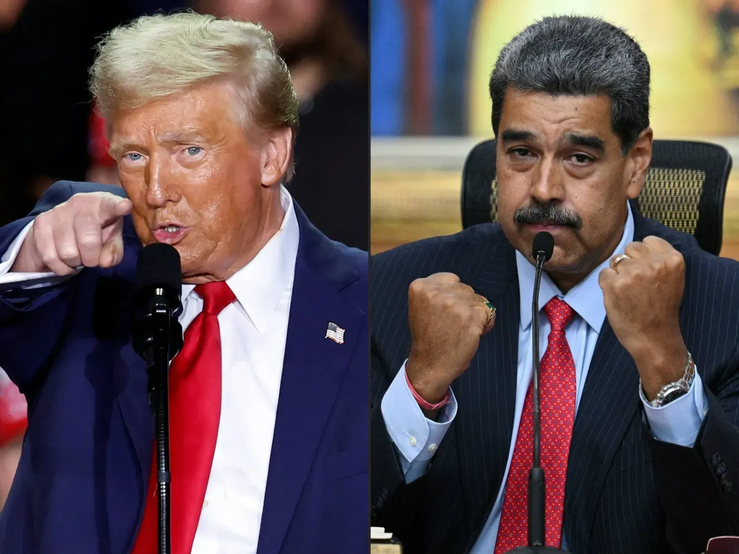 ABD Başkanı Trump ve Venezuela Devlet Başkanı Maduro (AFP)