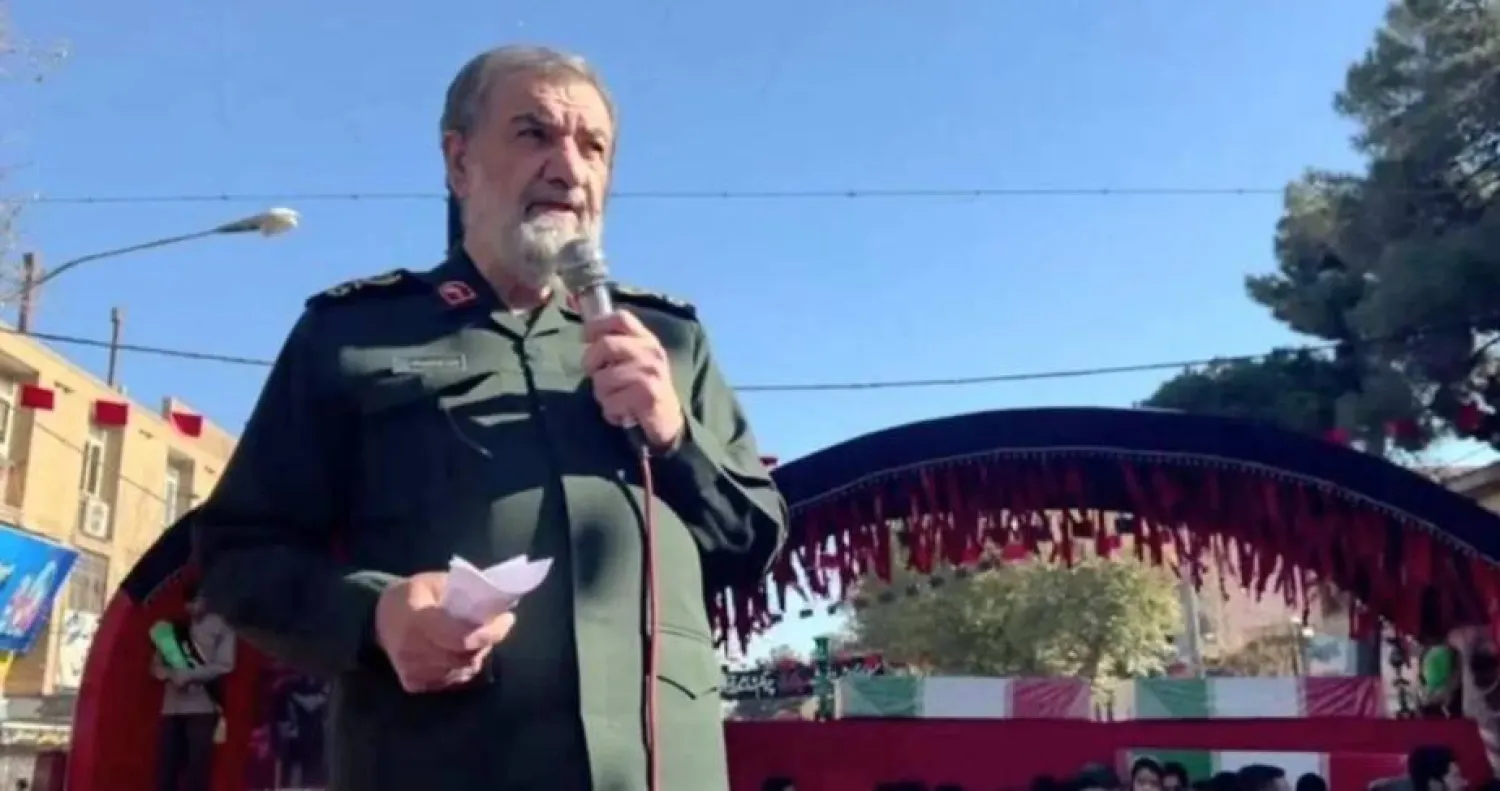 Mohsen Rezaei gives a speech to mourners in the Iranian city of Kerman. Photo: Iran TV