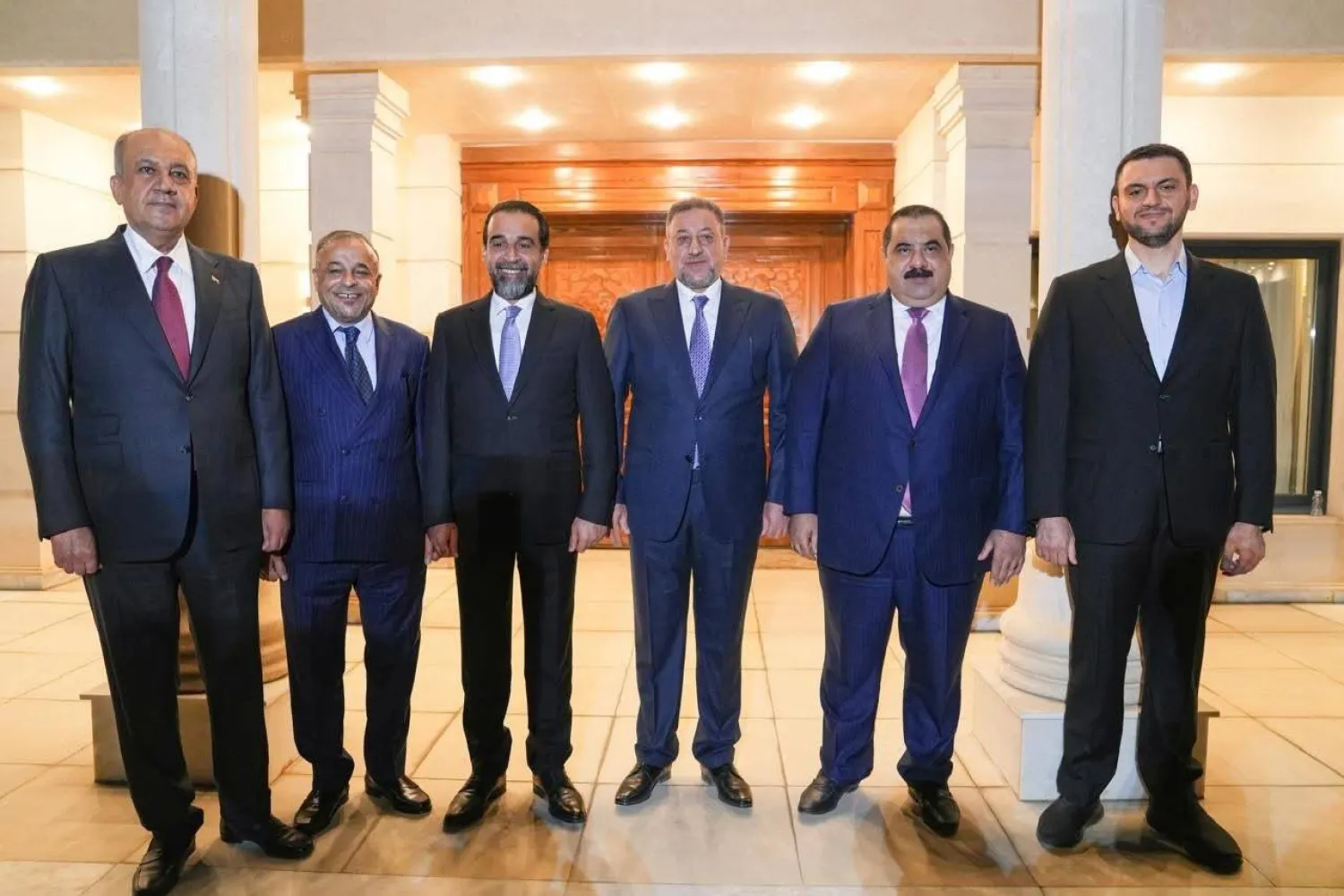 The Sunni leaders after the announcement of the formation of the National Political Council. (Council media)