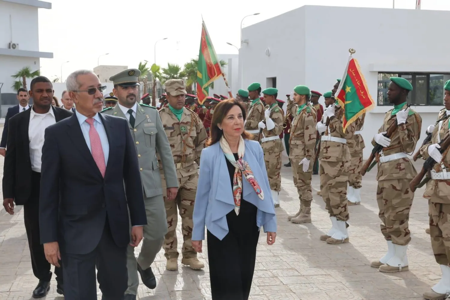 من زيارة سابقة لوزيرة الدفاع الإسبانية إلى موريتانيا لبحث أزمة الهجرة (الشرق الأوسط)