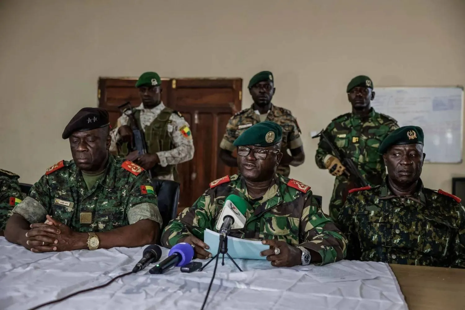 Military officers said they had formed ‘the high military command for the restoration of order’ and would rule until further notice. (AFP) 