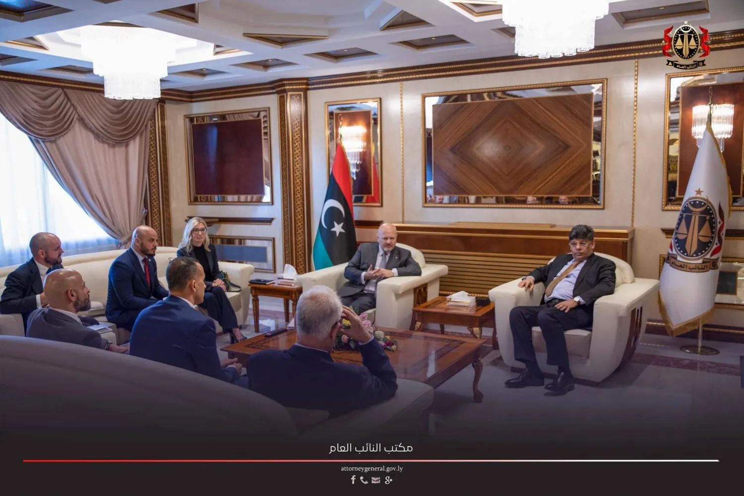 وفد من المحكمة الجنائية الدولية يلتقي النائب العام الليبي في نوفمبر 2024 (مكتب النائب العام)