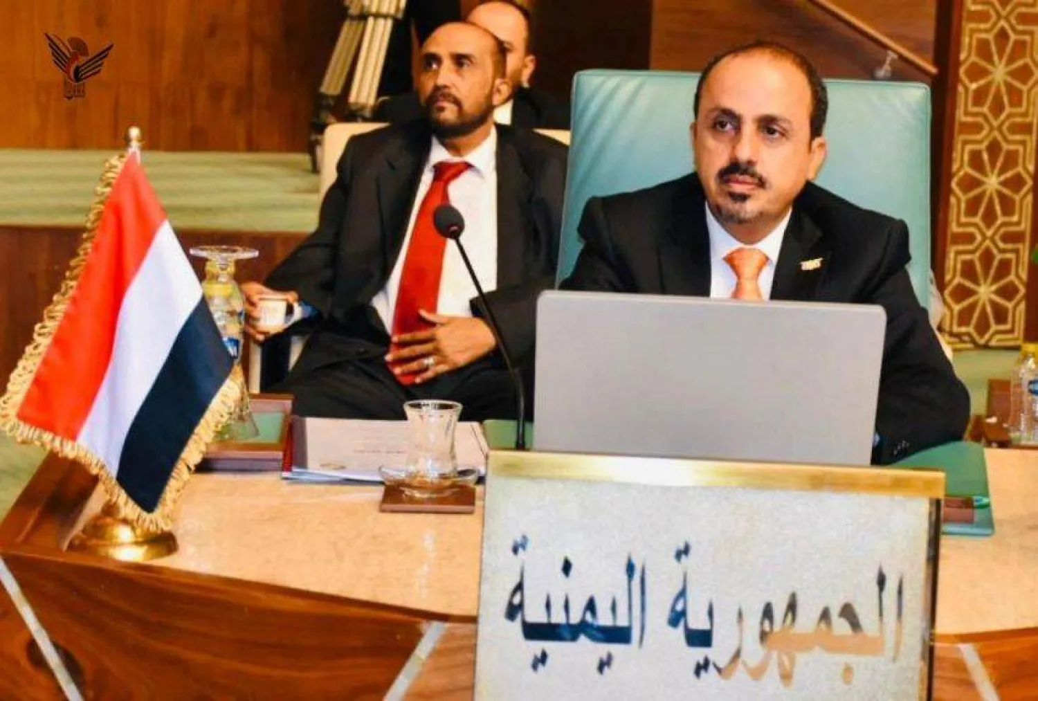 The Yemeni Minister of Information during his participation in the meeting of Arab information ministers (Government media)