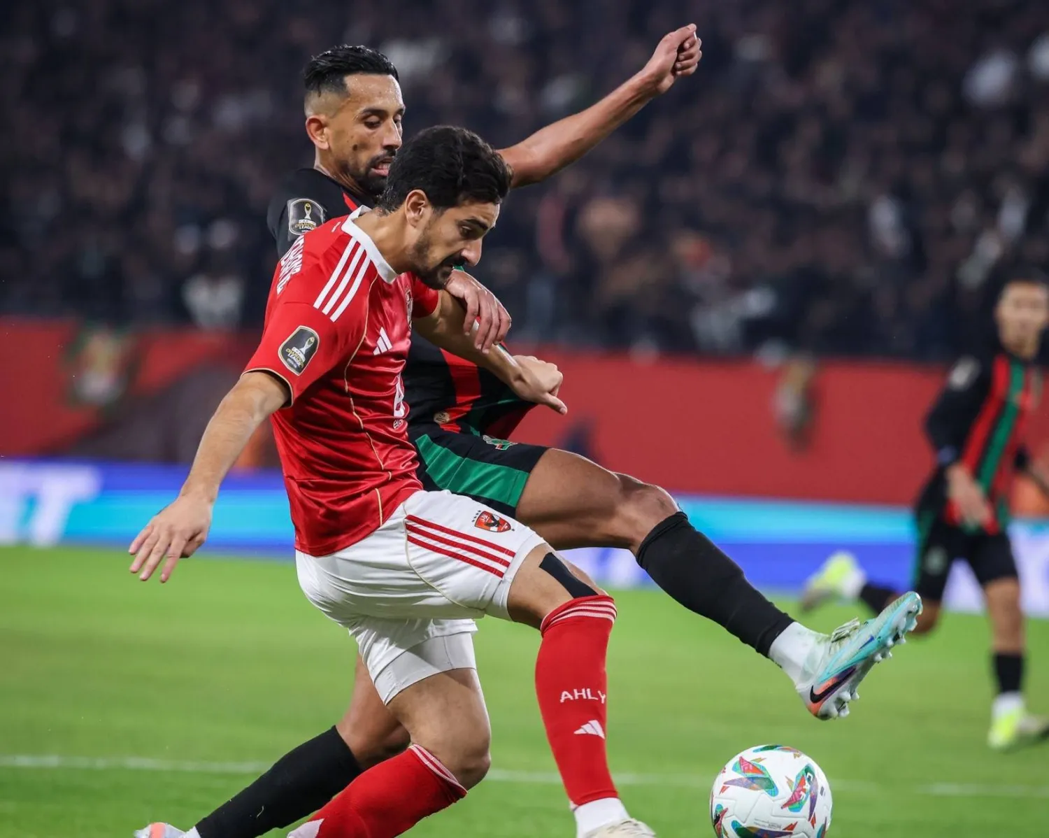 لقطة من مباراة الأهلي المصري مع مضيفه الجيش الملكي المغربي (الأهلي المصري)