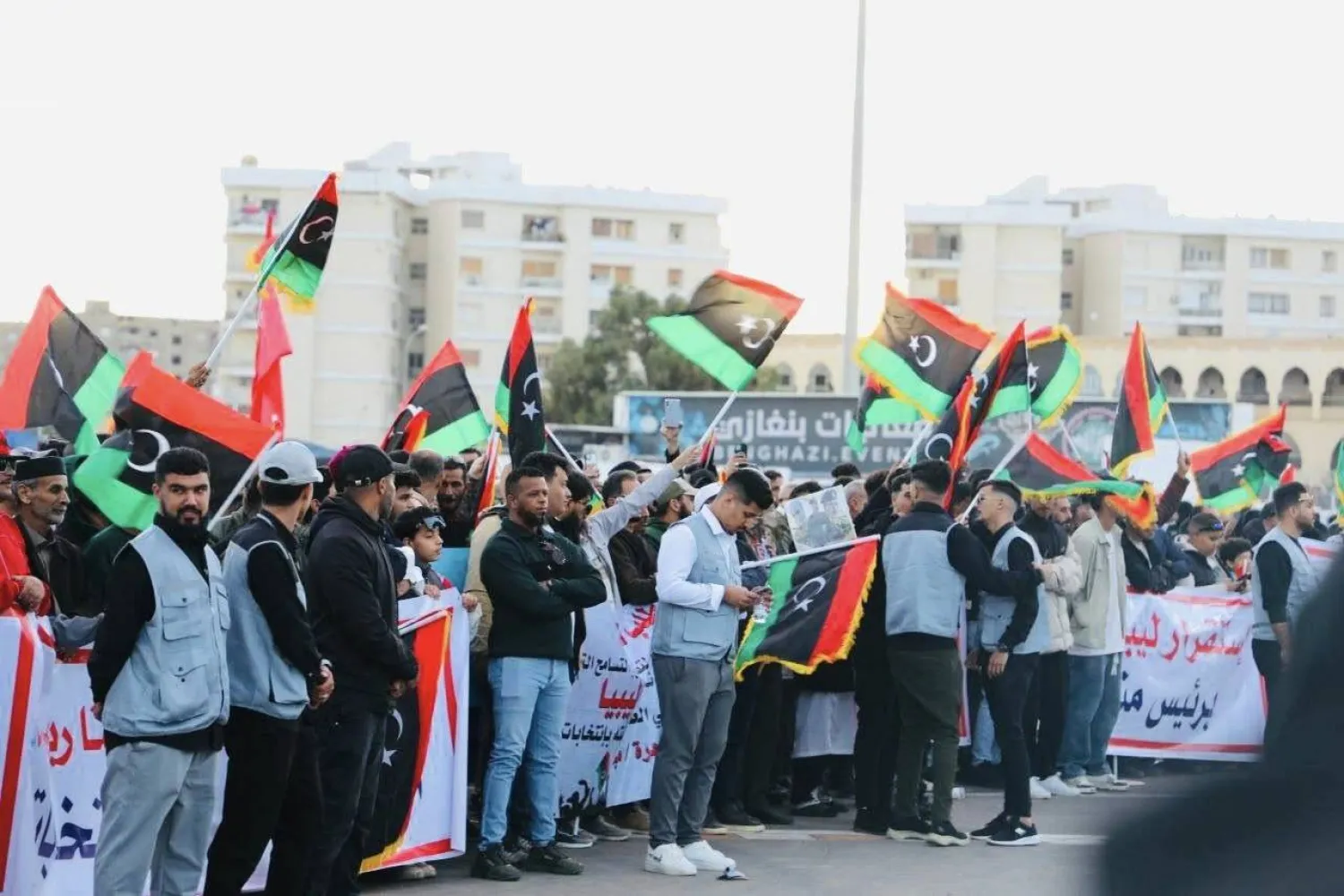 جانب من مظاهرات بنغازي (مديرية الأمن)