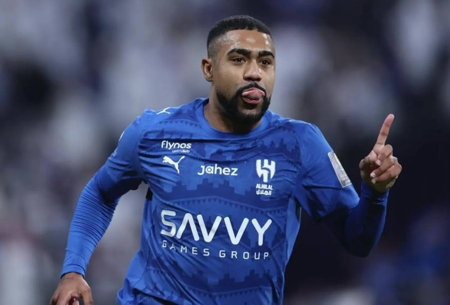 مالكوم محتفلا بهدفه في مرمى الفتح (تصوير: عبدالعزيز النومان)