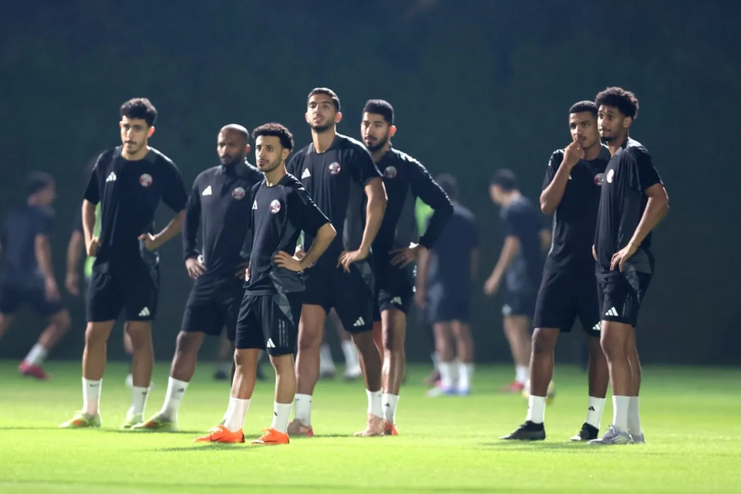 جانب من تدريبات اللاعبين (الاتحاد القطري)