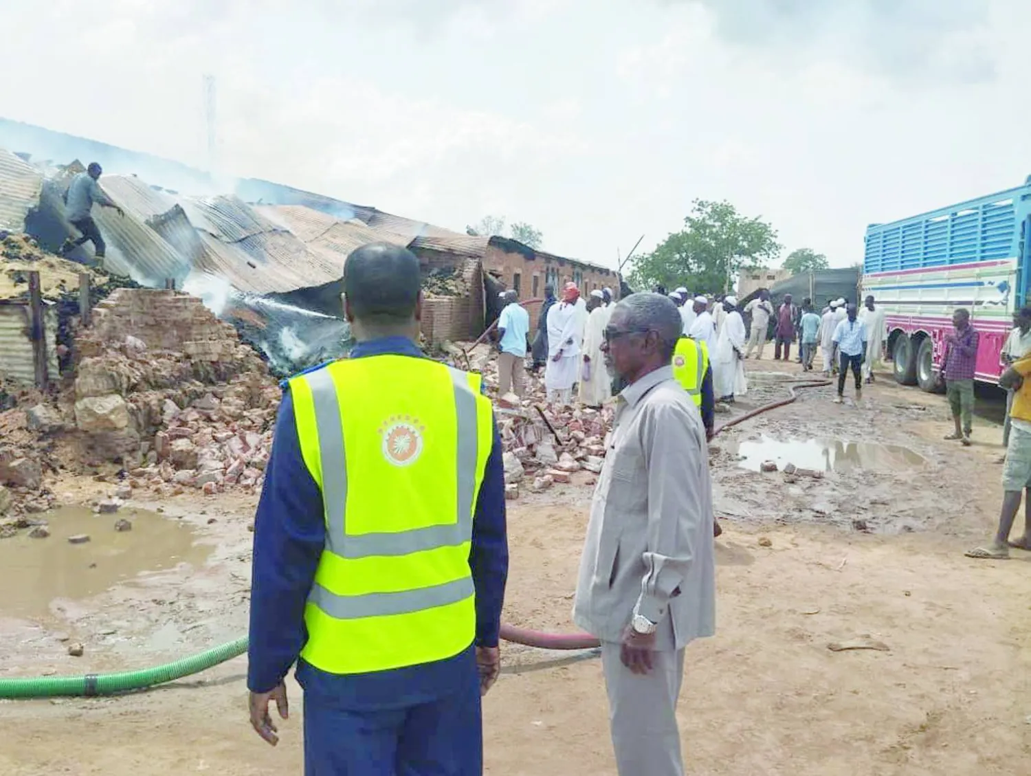 
صورة متداولة تبيّن جانباً من الدمار الذي ألحقته مسيَّرات «الدعم السريع» بمدينة الأُبيّض في إقليم كردفان
