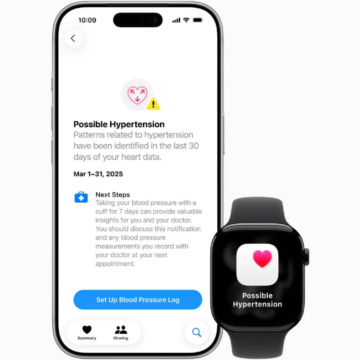 خاصية إشعارات ارتفاع ضغط الدم في «أبل ووتش» تستند إلى مستشعر نبضات القلب البصري في الساعة (الشرق الأوسط) 