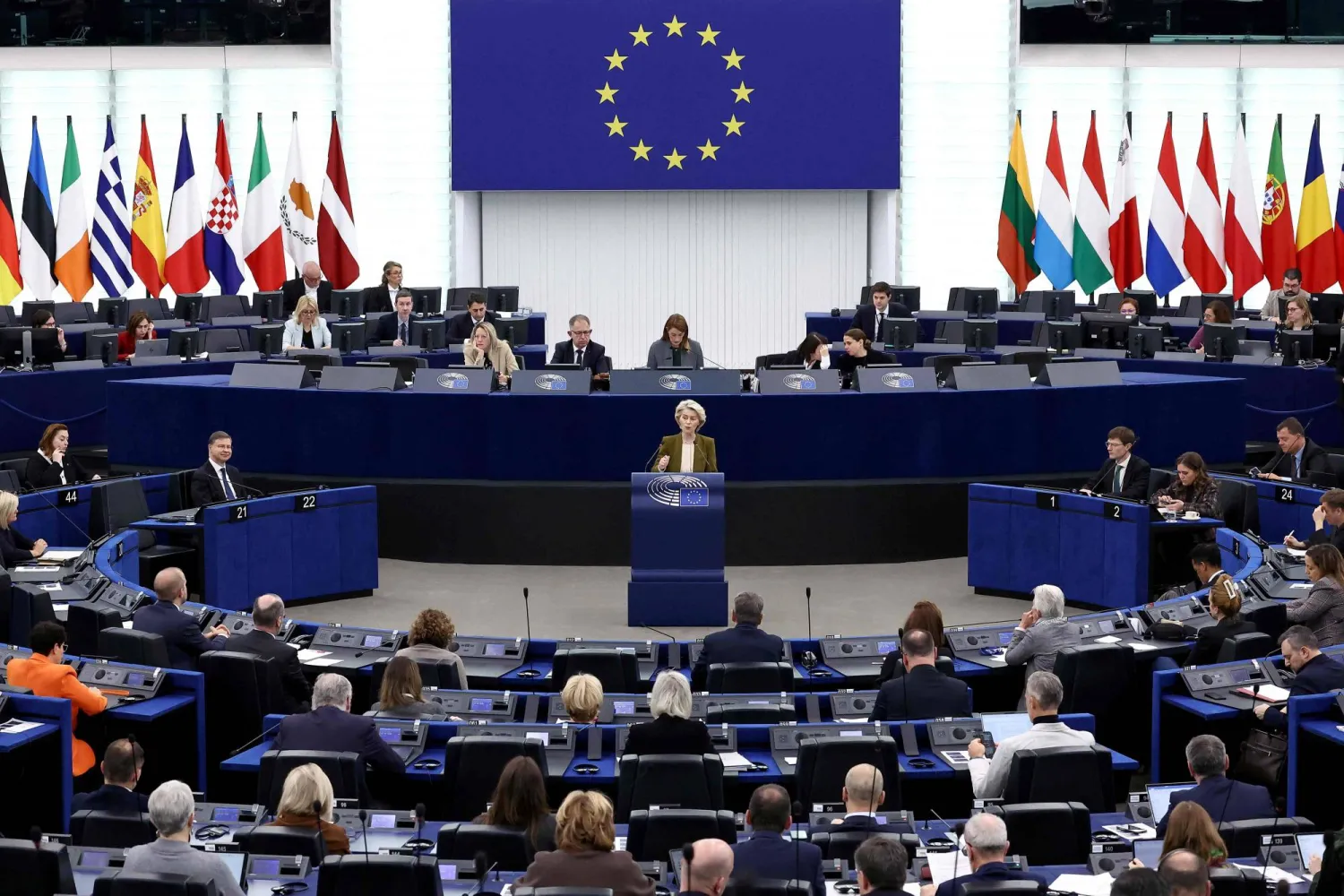 جانب من جلسة للبرلمان الأوروبي في ستراسبورغ (أ.ف.ب)