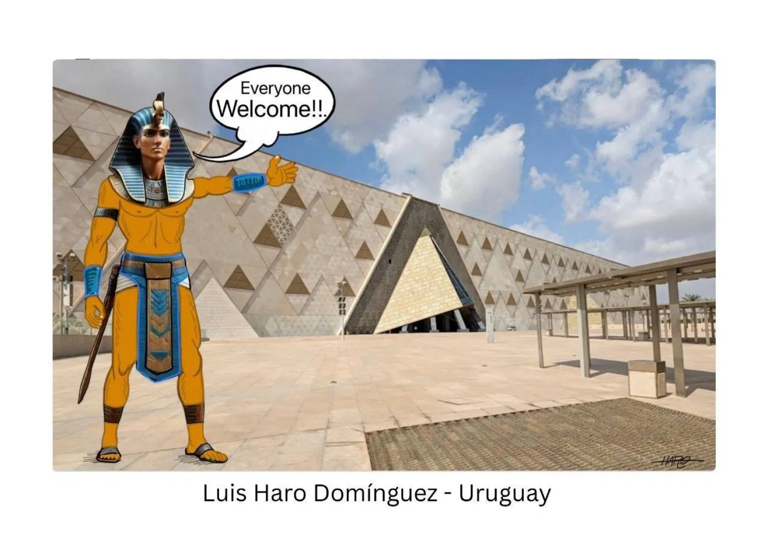 لوحة الفنان لويس هارو من أوروغواي (الشرق الأوسط)