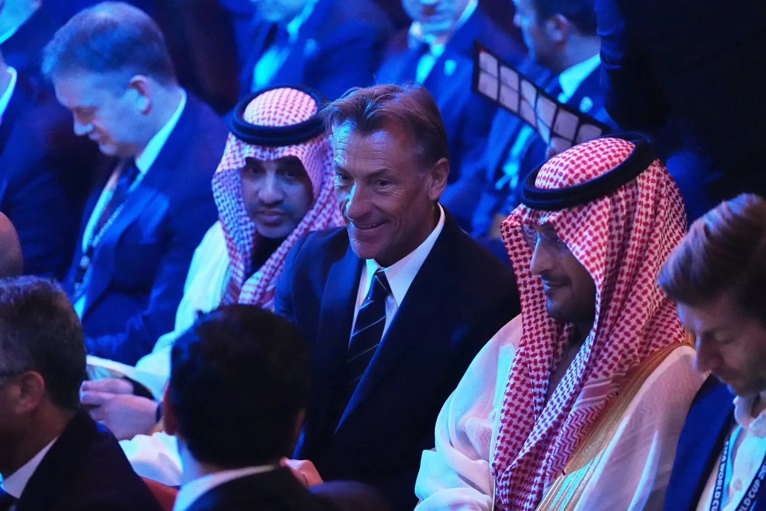 الفرنسي هيرفي رينارد مدرب المنتخب السعودي حضر قرعة المونديال بواشنطن (أ.ب)