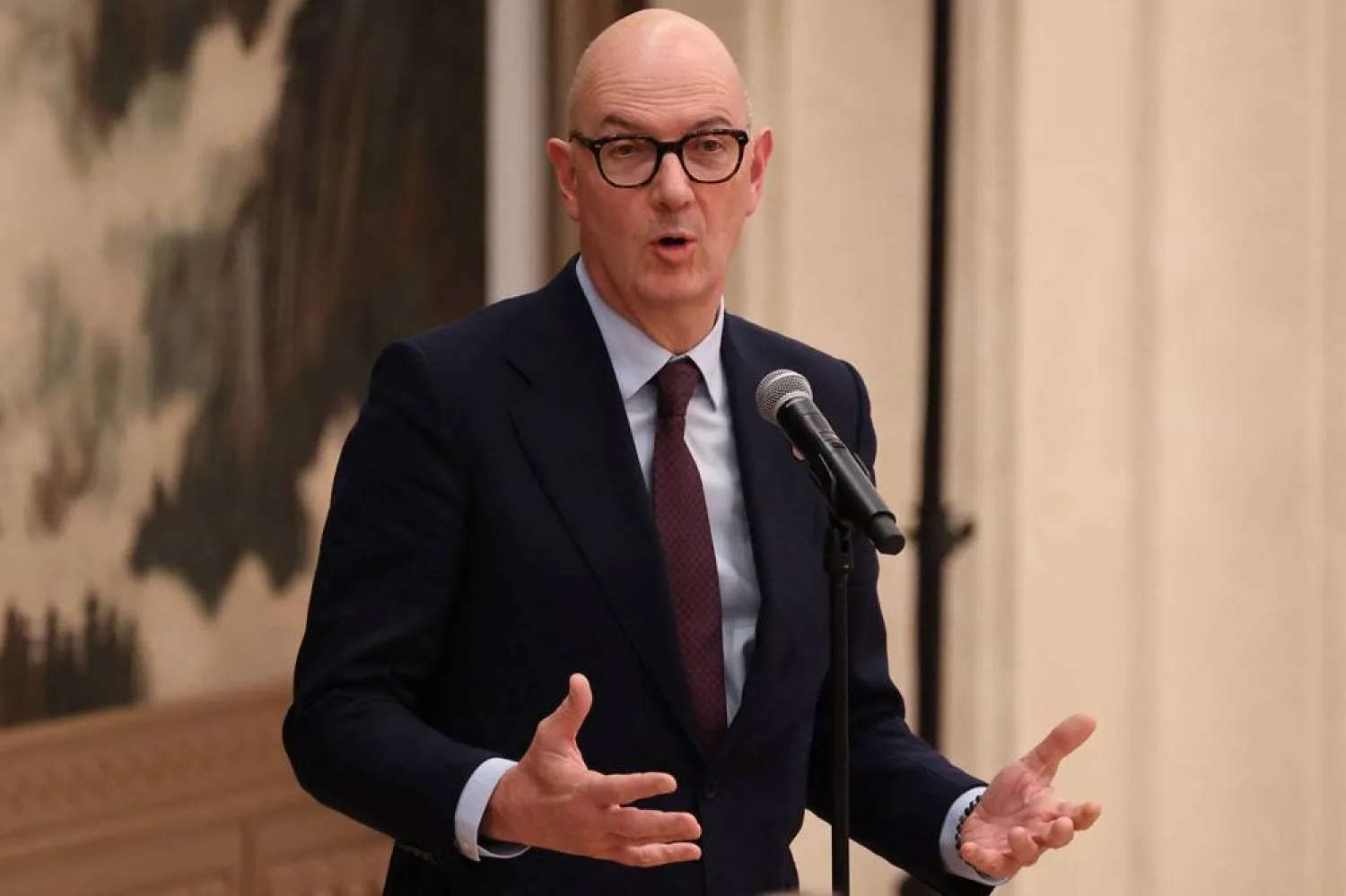 French Minister for Economy, Finance, and Industrial, Energy and Digital Sovereignty Roland Lescure attends the 7th formal meeting of the Franco-Chinese Business Council in Beijing on December 4, 2025. (Reuters) 