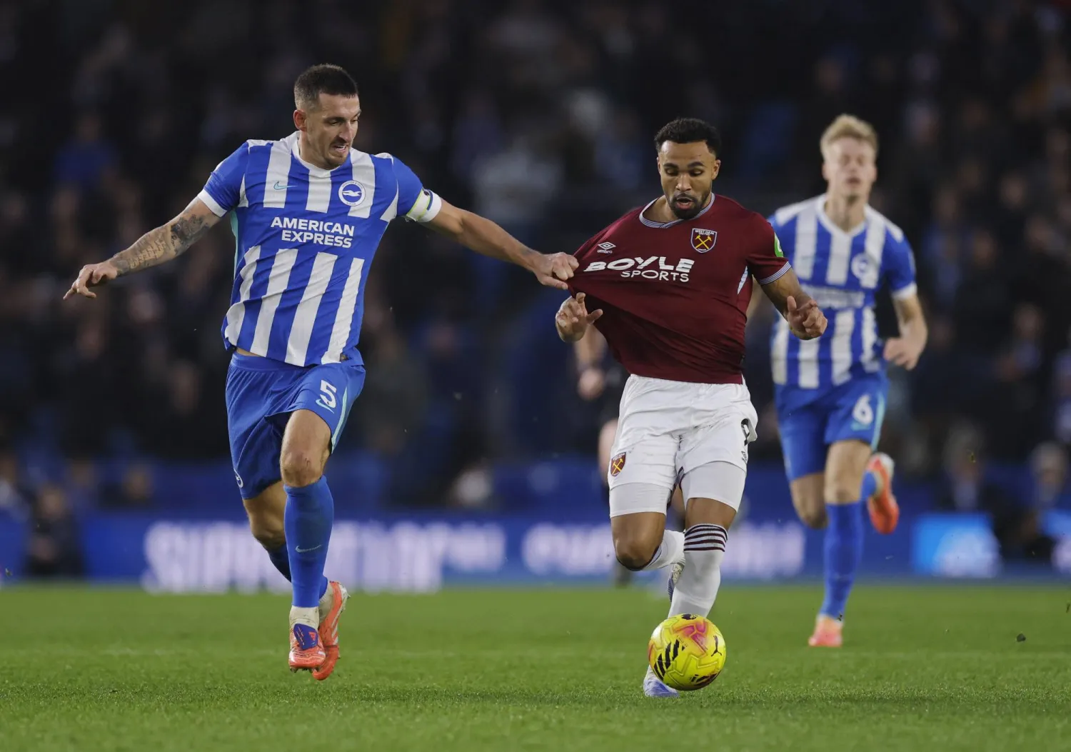 برايتون انتزع نقطة التعادل مع وست هام (رويترز)