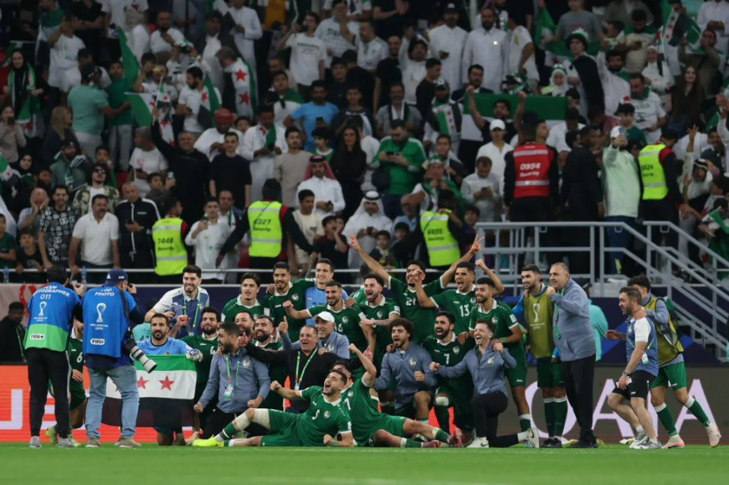 فرحة لاعبي المنتخب السوري بالتأهل (كأس العرب)