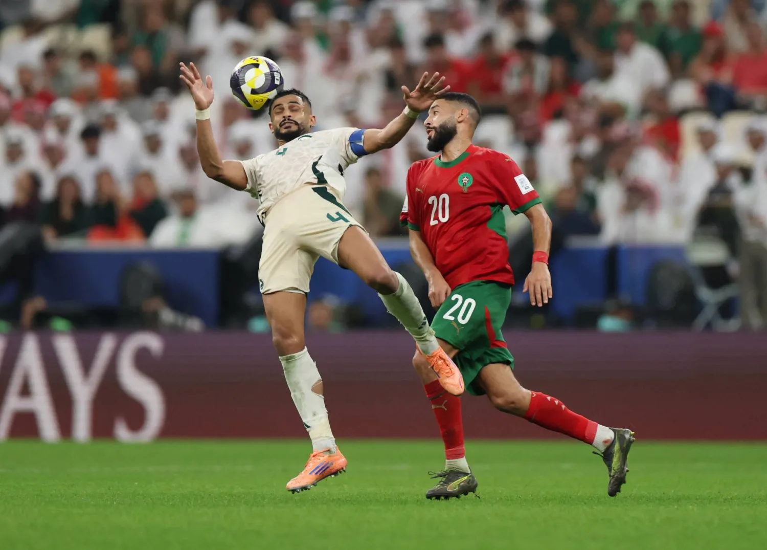المغرب هزم السعودية وتأهلا سوياً لربع نهائي كأس العرب (رويترز) 