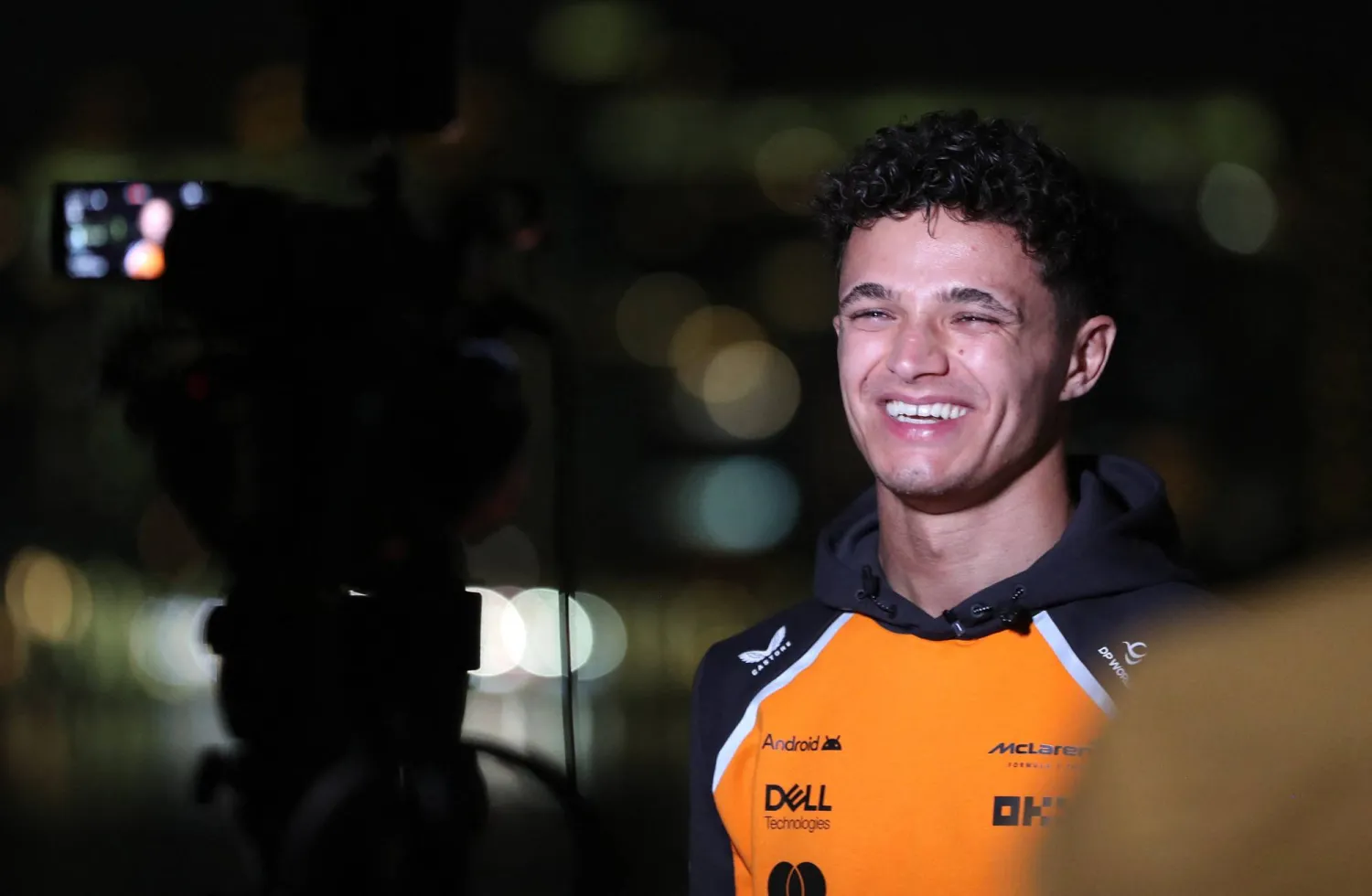 McLaren's Lando Norris is interviewed the day after becoming the 2025 Formula One World Champion in Abu Dhabi, United Arab Emirates, December 8, 2025. (Reuters)