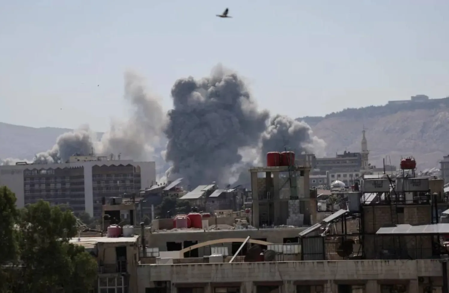 Smoke billows following an Israeli strike on Damascus over the summer. (Reuters file)