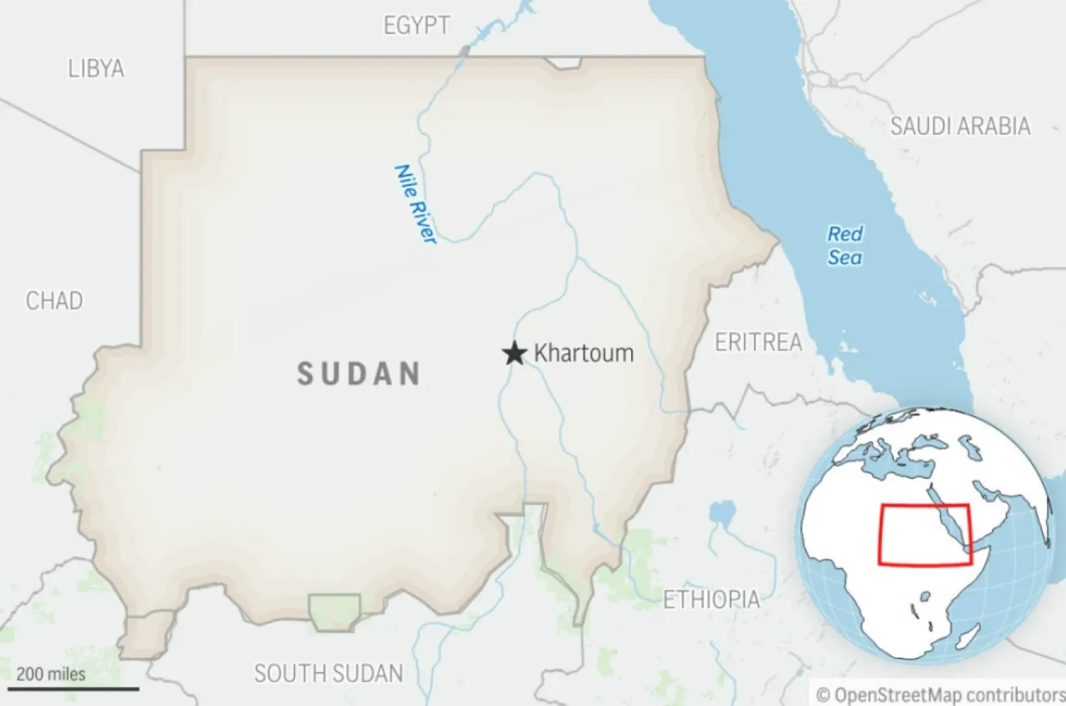 This is a locator map for Sudan with its capital, Khartoum. (AP Photo)

