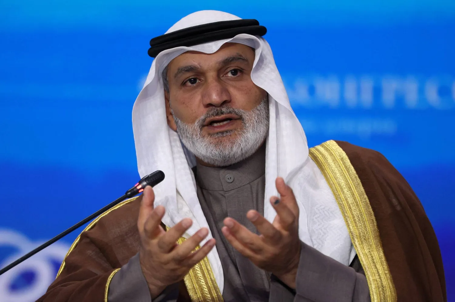 هيثم الغيص خلال مشاركته في أسبوع الطاقة الروسي (رويترز)