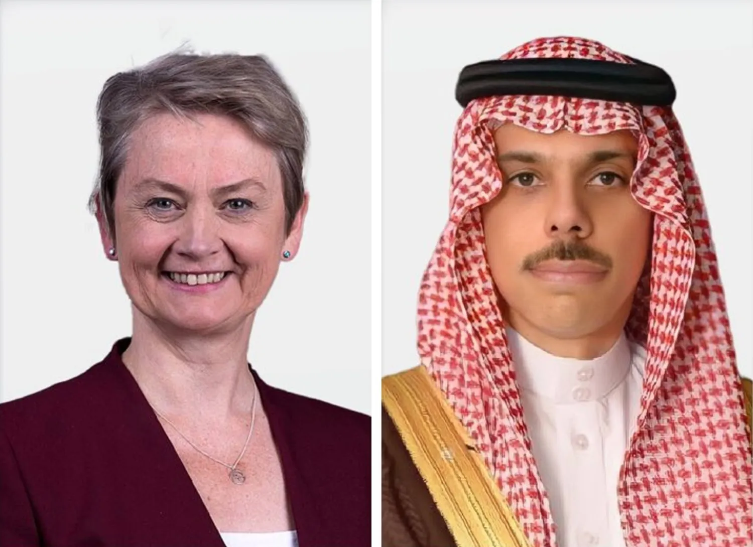 الأمير فيصل بن فرحان والوزيرة إيفيت كوبر (الخارجية السعودية)