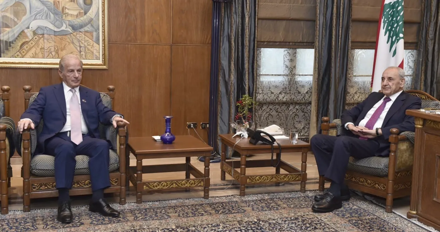 رئيس البرلمان اللبناني نبيه بري مستقبلاً السفير الأميركي ميشال عيسى (رئاسة البرلمان)
