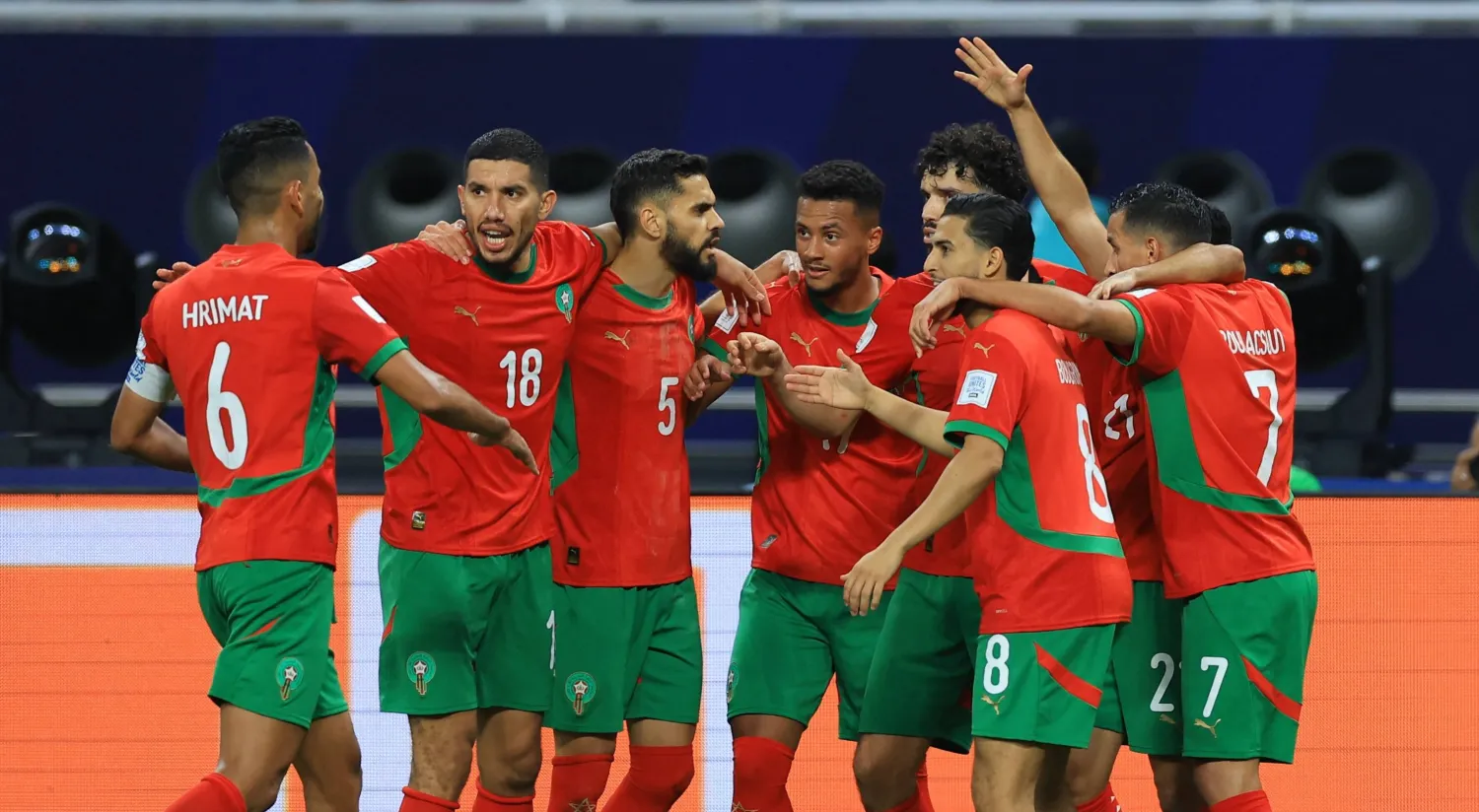 فرحة مغربية بهدف الفوز (رويترز) 