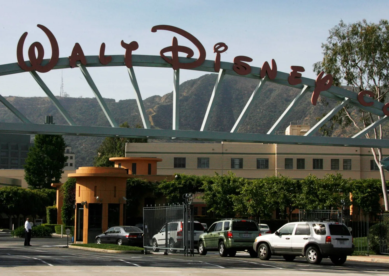 FILE PHOTO: The main gate of entertainment giant Walt Disney Co. is pictured in Burbank, California May 5, 2009. REUTERS/Fred Prouser