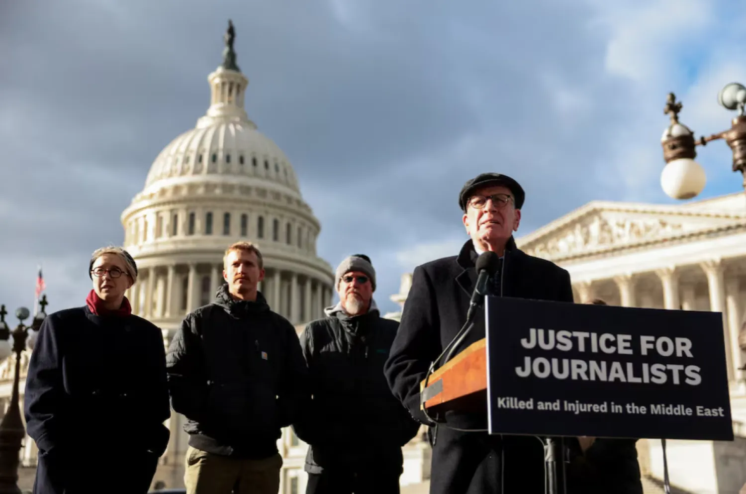 US Senator Peter Welch (D-VT) speaks during a press conference about an Israeli strike that hit a group of journalists in southern Lebanon in October 2023, on Capitol Hill in Washington, D.C., US, December 11, 2025. REUTERS/Evelyn Hockstein 