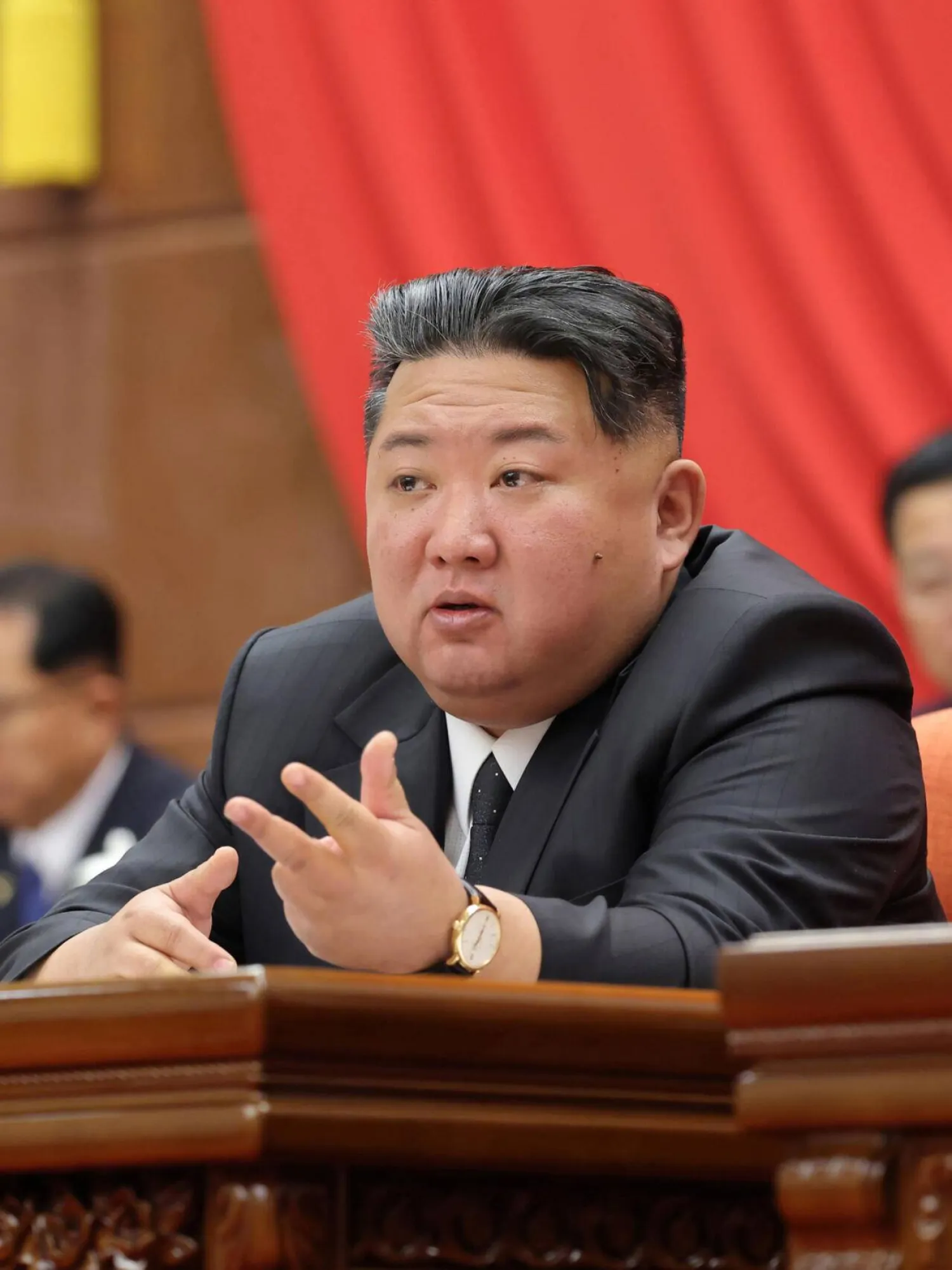 The North Korean leader praised Pyongyang's soldiers fighting against Ukraine alongside Russia. STR / KCNA VIA KNS/AFP 