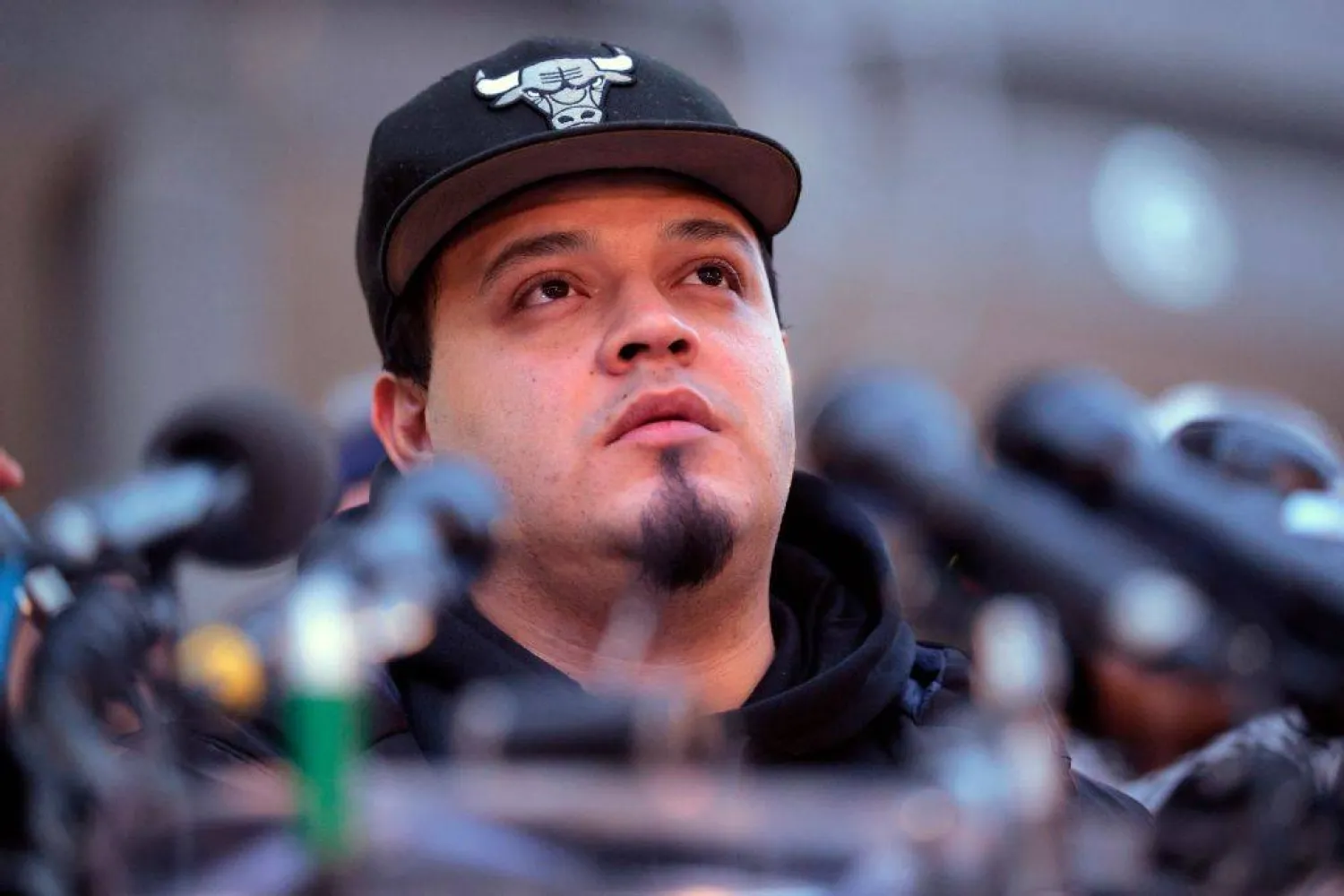 كيلمار أبريغو غارسيا متحدثاً إلى مؤيديه في بالتيمور بميريلاند يوم 12 ديسمبر (أ.ف.ب)