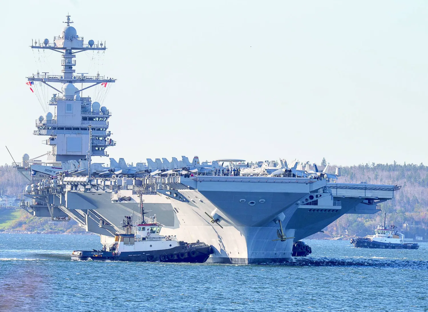 
انتشار حاملة الطائرات «جيرالد فورد» في بحر الكاريبي (رويترز)