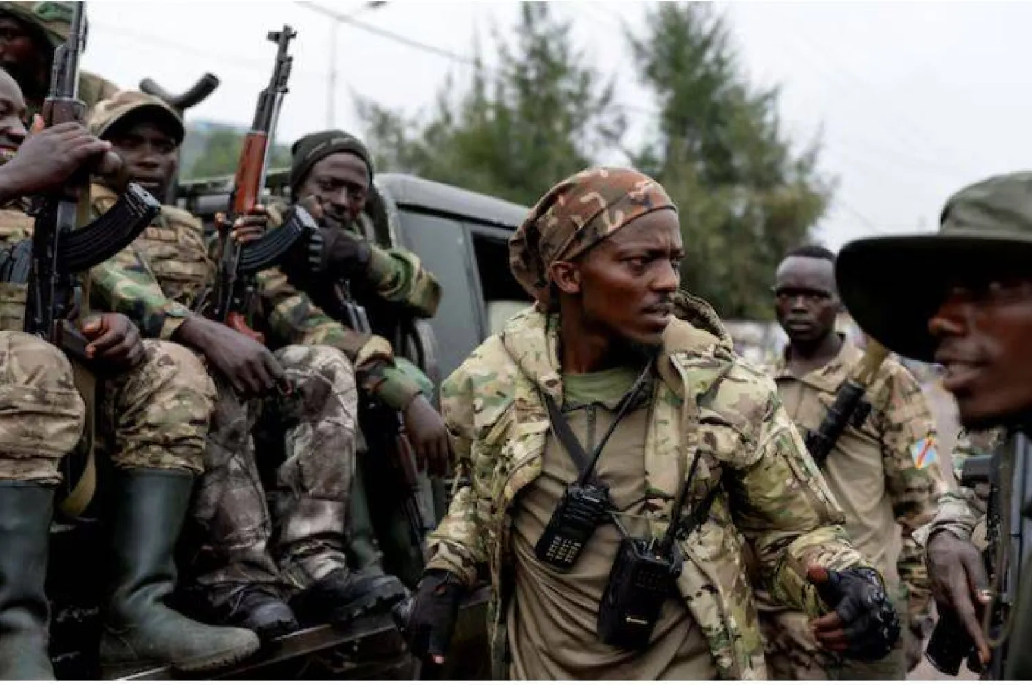 عناصر من حركة «23 مارس» في غوما بمقاطعة شمال كيفو شرق الكونغو الديمقراطية (رويترز)