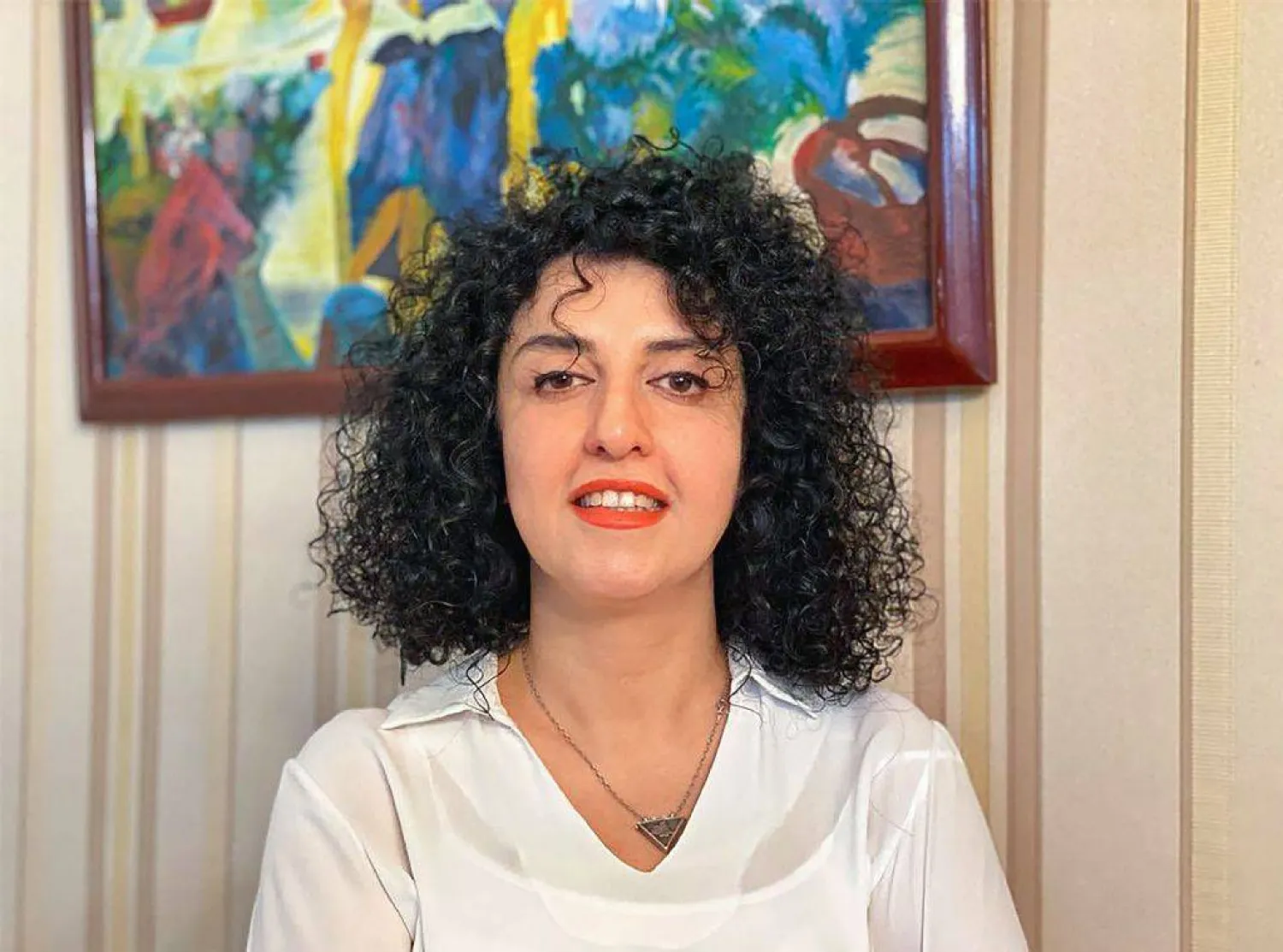 A handout photo provided by the Narges Mohammadi Foundation on October 2, 2023 shows an undated, unlocated photo of Iranian rights campaigner Narges Mohammadi. (Narges Mohammadi Foundation/AFP) 