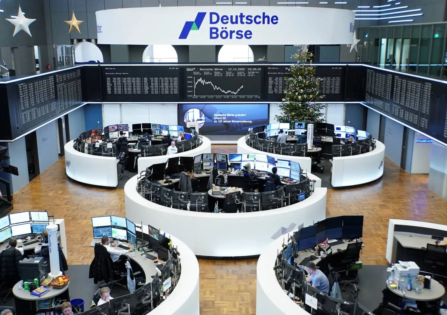 مخطط مؤشر الأسهم الألماني «داكس» في بورصة فرنكفورت (رويترز)