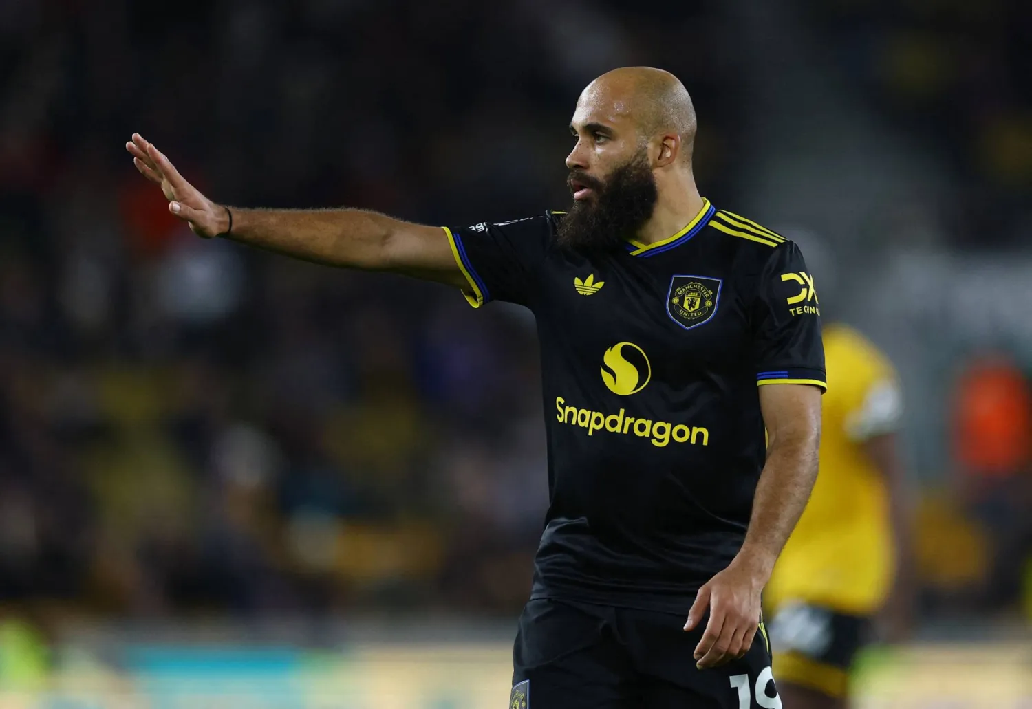Football - Premier League - Wolverhampton Wanderers v Manchester United - Molineux Stadium, Wolverhampton, Britain - December 8, 2025 Manchester United's Bryan Mbeumo reacts. (Action Images via Reuters)