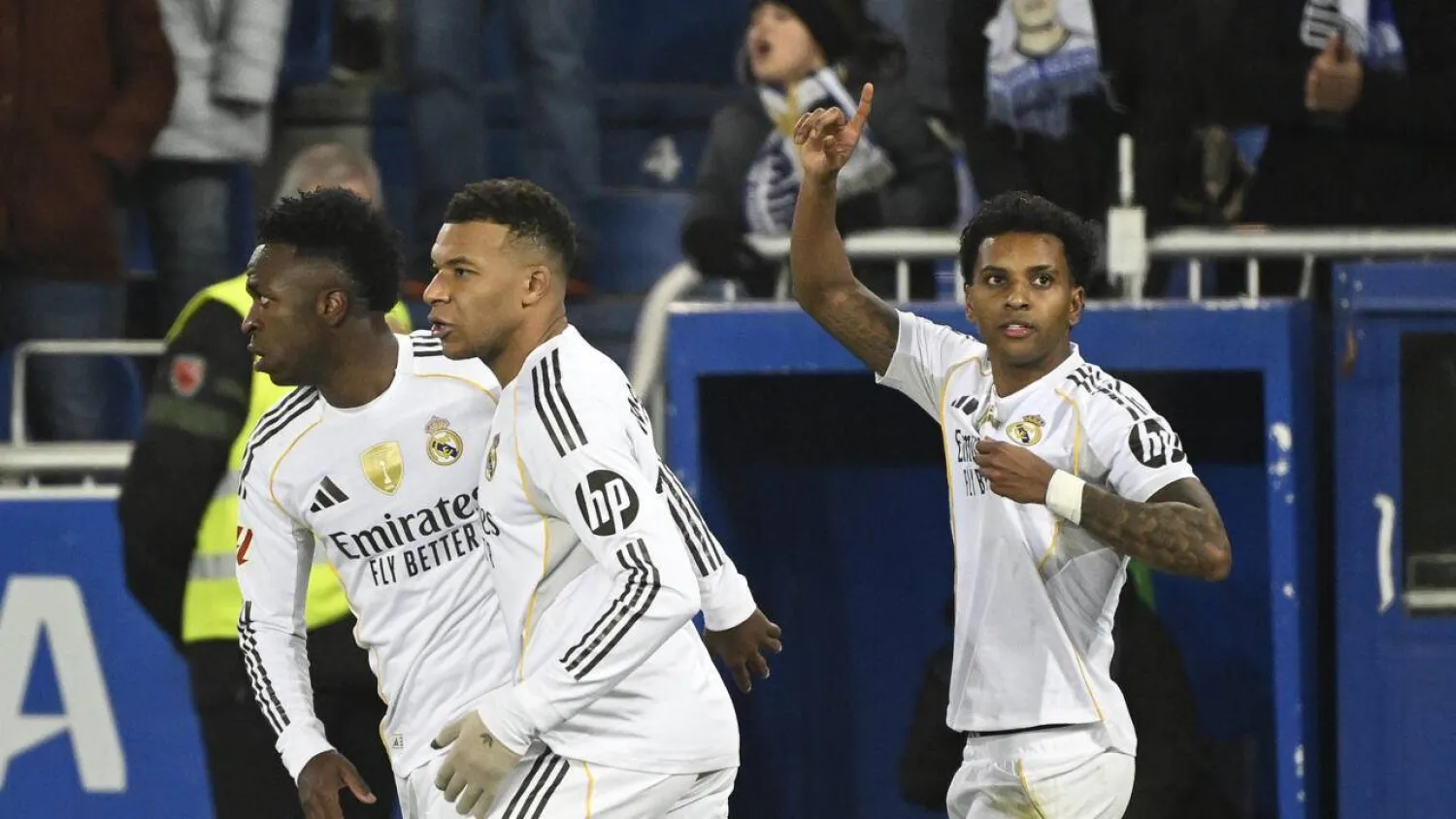 Real Madrid's Brazilian forward Rodrygo secured the visitors a much-needed victory at Alaves. ANDER GILLENEA / AFP
