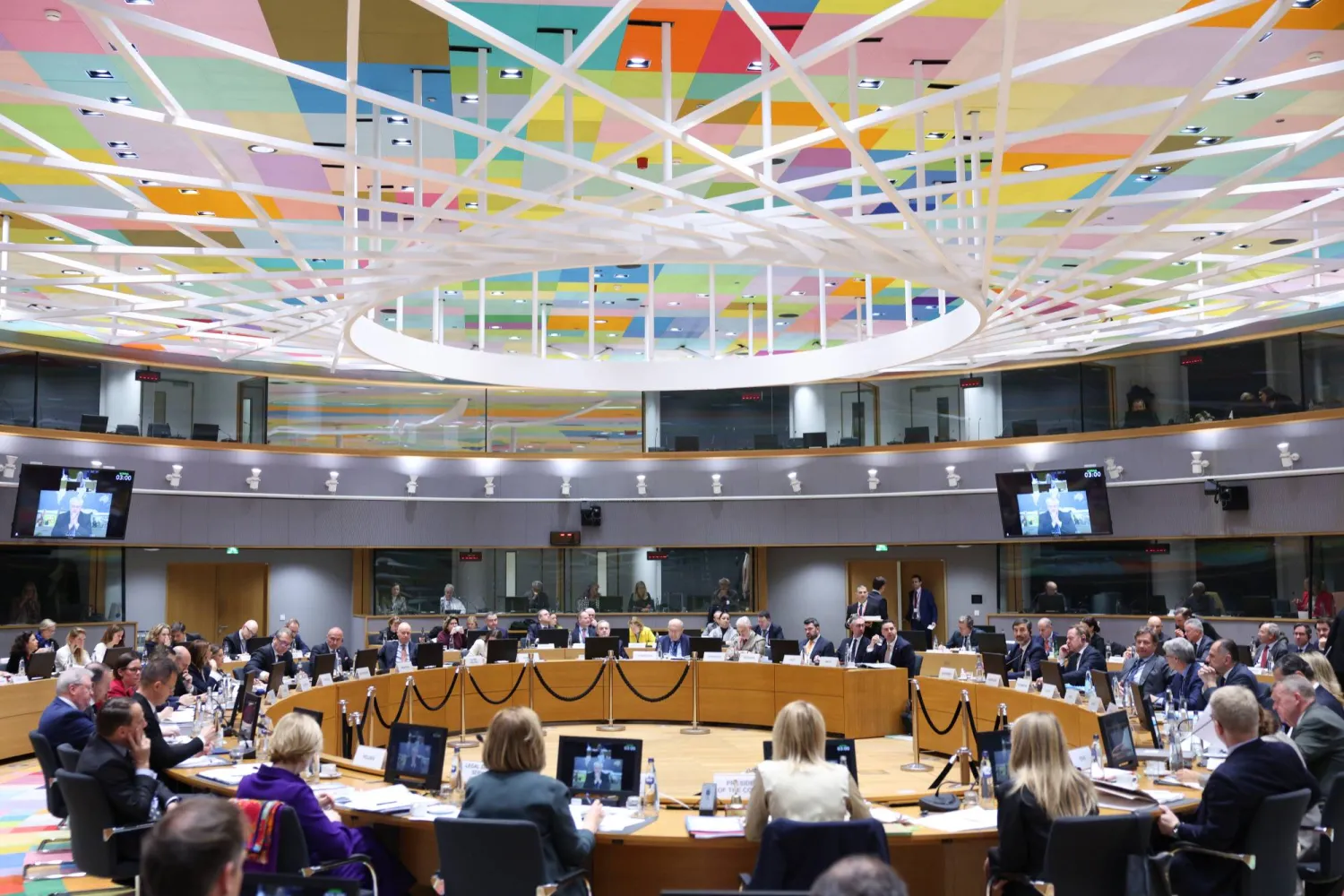 اجتماع سابق لوزراء خارجية الاتحاد الأوروبي في بروكسل (د.ب.أ)