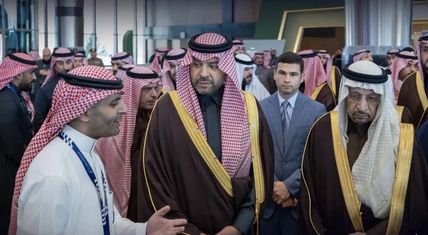 Prince Faisal bin Khalid bin Sultan bin Abdulaziz during the inauguration of the Northern Borders Investment Forum, alongside the Minister of Investment (Asharq Al-Awsat). 