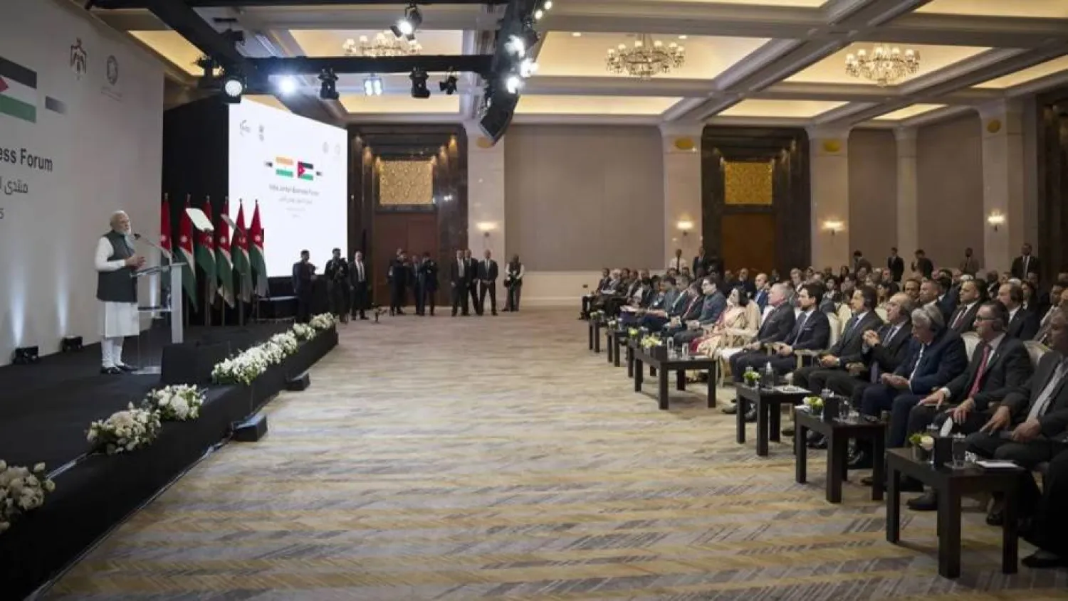 Modi speaks at the India-Jordan Business Forum in Amman on Tuesday (X)