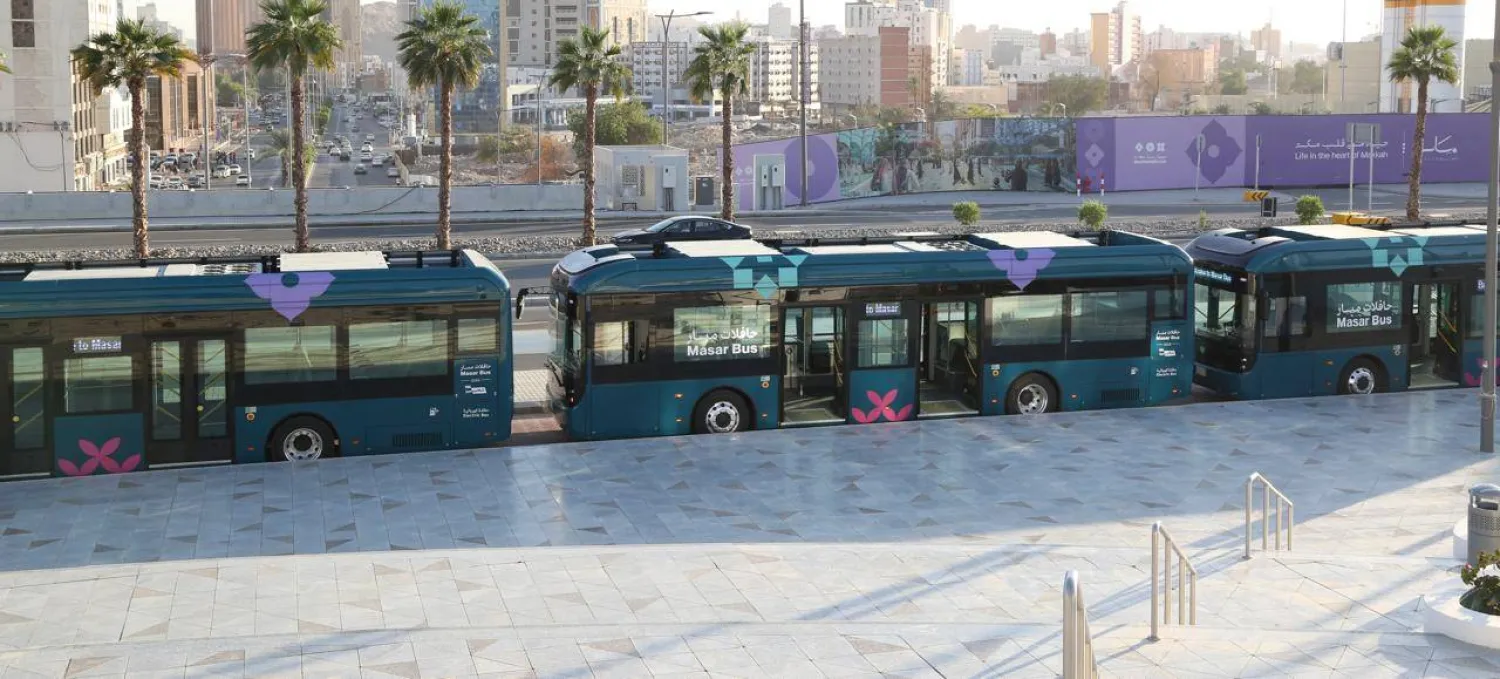 جانب من الحافلات الكهربائية (تصوير: غازي مهدي)