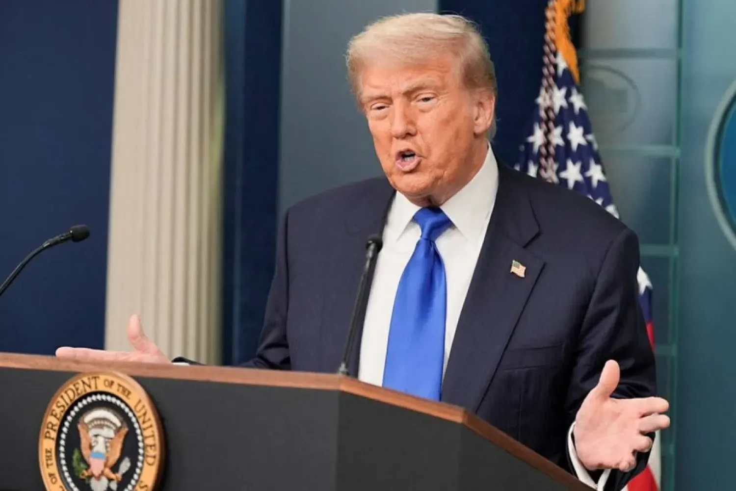 US President Donald Trump speaks to the media - Reuters