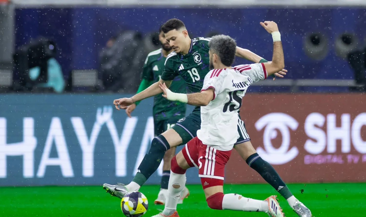 مباراة السعودية والإمارات ألغيت بسبب هطول الأمطار (المنتخب السعودي)