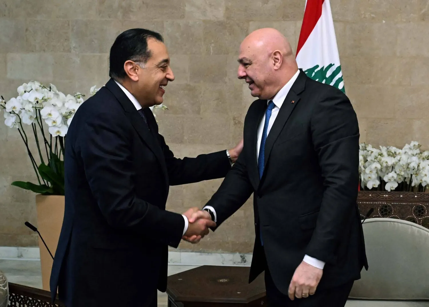 الرئيس اللبناني جوزف عون خلال استقبال مصطفى مدبولي في بيروت الجمعة (مجلس الوزراء المصري)